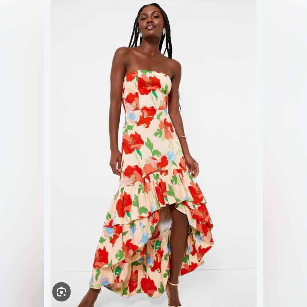 Tuckernuck- Hyacinth house. Floral Strapless Maxi Dress